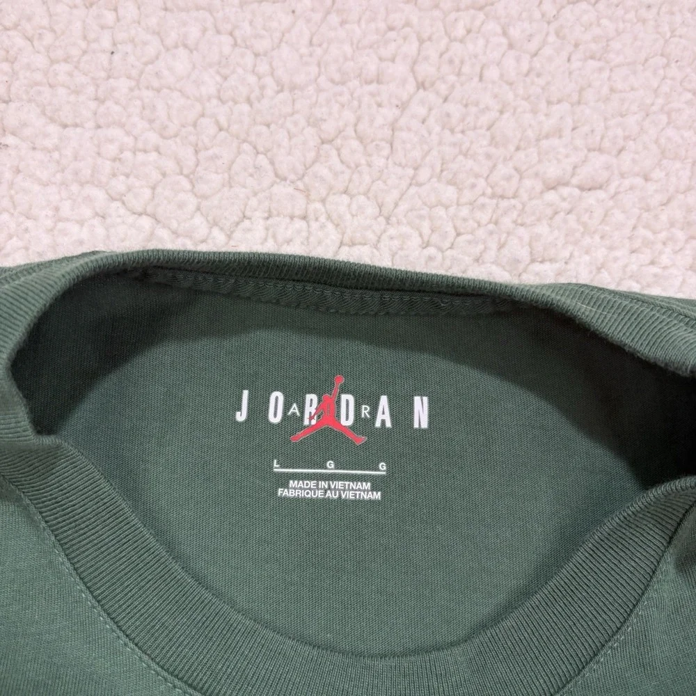 Jordan Men's L Embroidered Jumpman Logo SS T-shirt Green Sports Tee Nike Air